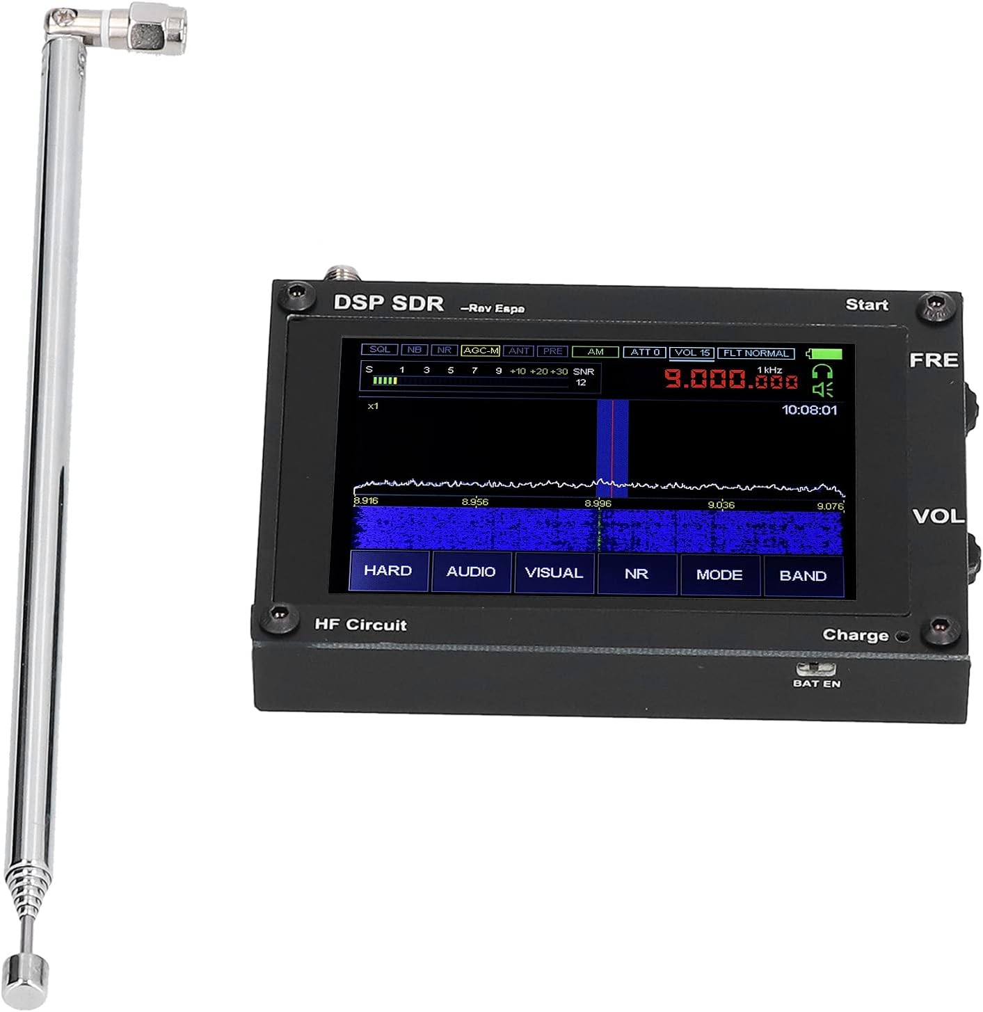 SDR Radio Receiver, Transmit Cat, IQ And Audio, 3.5inch IPS Display With Touch Screen, Support AM, SSB, NFM, WFM, CW Demodulation.