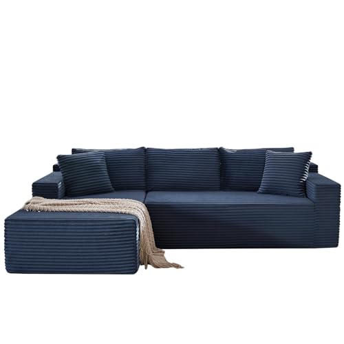 105 Inch Cloud Sectional Couch,Modern Modular Sectional Sofa with Deep Seat,Corduroy Boneless Couches with L-Shape Chaise for Living Room Bedroom