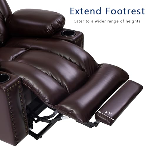 Large Power Lift Chairs Recliners for Elderly with Heated and Massage, Overstuffed Adjustable Lift Chairs, 3 Positions, Breathable Leather