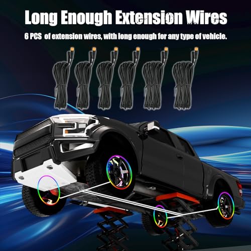 SUNPIE Wheel Lights for Truck - Universal 14.5’’ RGB Rim Light for Car/SUV