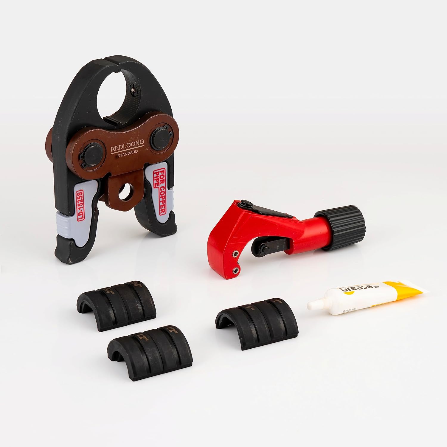 Copper Tube Fittings Hydraulic Pipe Crimping Tool with 1/2 inch,3/4 inch and 1 inch Jaw Copper Pipe Propress Crimpers Pressing Pliers