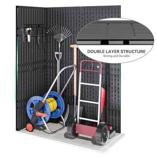 YITAHOME Outdoor Horizontal Storage Sheds w/o Shelf, Weather Resistant Resin Tool Shed, Multi-Opening Door for Storage of Bike, Trash Cans