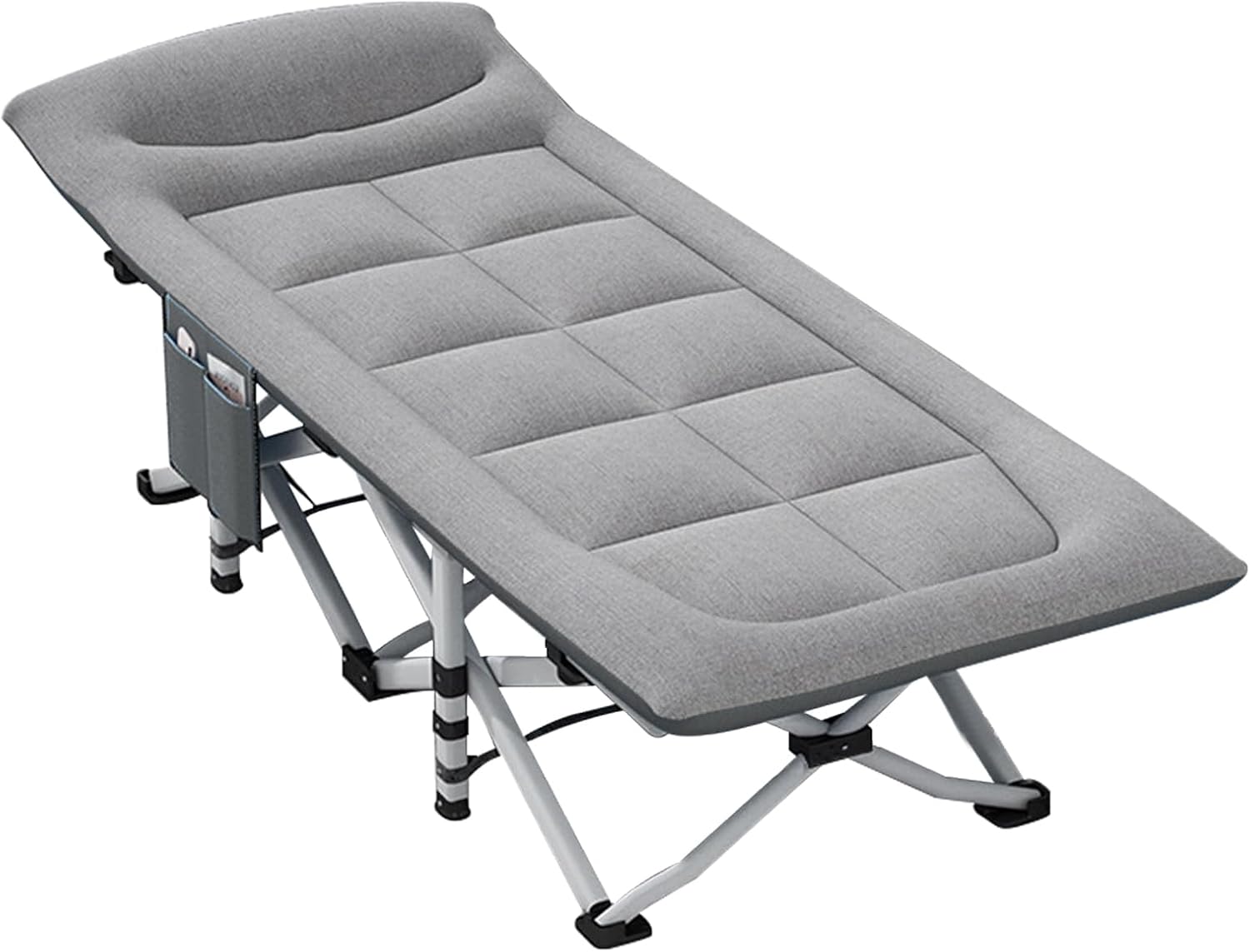 Folding Camping Cot with Mattress and Pillow, Portable No Installation Lightweight Adult Sleeping Bed for Home,Office
