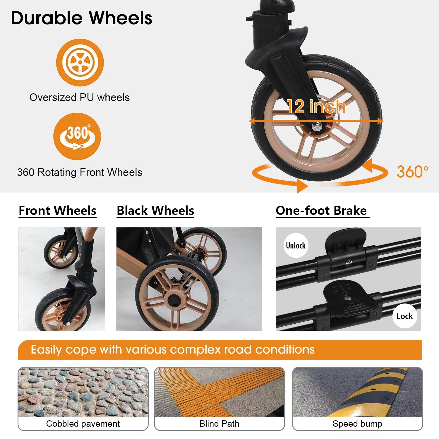 BestPet Pet Stroller Premium 3-in-1 Multifunction 4 wheels Dog Cat Stroller for Large Medium Dogs Cats Aluminium Frame Folding Lightweight Travel