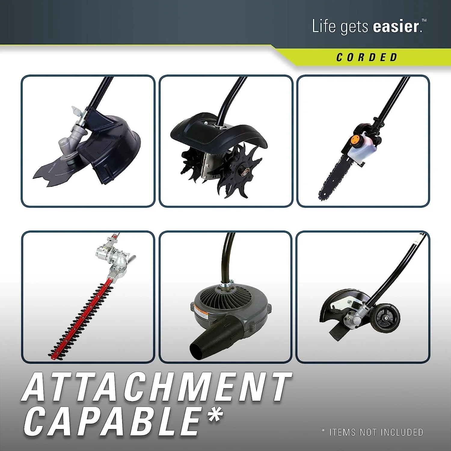 Greenworks 18 Corded Electric 10 Amp Attachment Capable String Trimmer 21142VT
