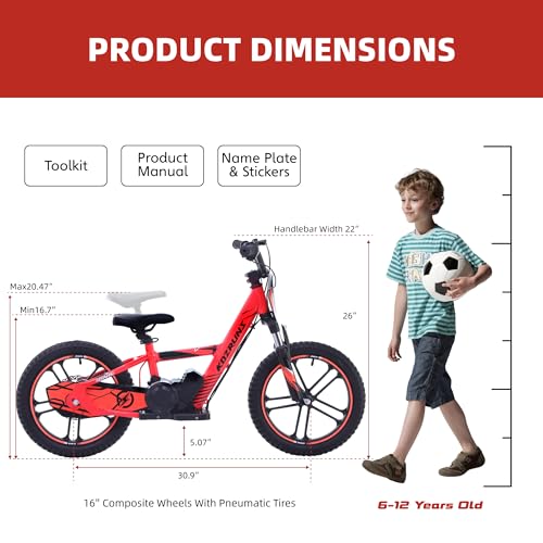 OLALA Electric Dirt Bike for Kids Aged 3-6, 170W Racing Grade Electric Motorcycle, New Aluminum Frame with 2 Power Modes, 24V Detachable Battery