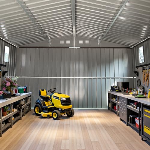 NicBex 6×5 Resin Outdoor Storage Shed with Floor & Window– All-Weather Lockable Small Tool Shed