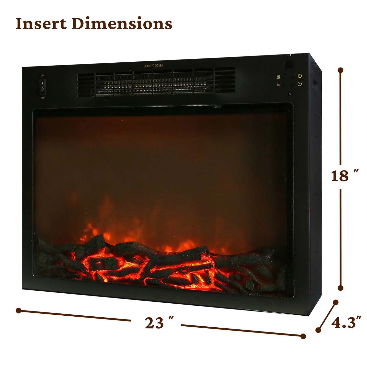 Cambridge Sienna 34" Freestanding White Mantel Electric Fireplace Heater with Realistic Flames & Log Insert | Fireplace Console Heater For Rooms up