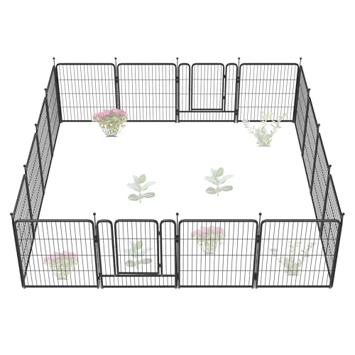 FXW Garden Fence 40in(H) x 36.0ft(L), 16 Panels Decorative Dog Fence Outdoor for The Yard – Heavy Duty Metal Animal Barrier for Dog and Rabbit
