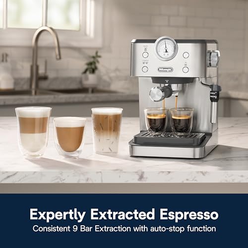 De’Longhi Linea Classic Espresso Machine with Milk Frother, 15-Bar Pump & Temperature Control - Barista Coffee Maker Kit for Espresso, Latte