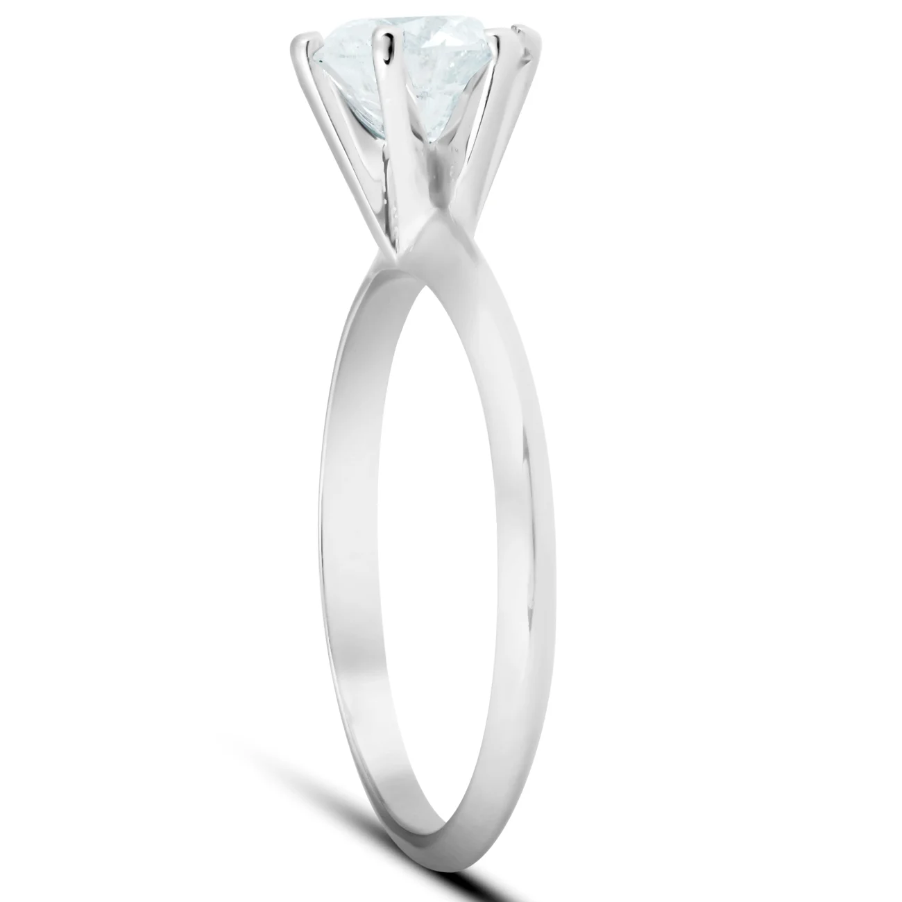 Pompeii3 1 ct Round Solitaire Diamond Engagement Ring 14K White Gold