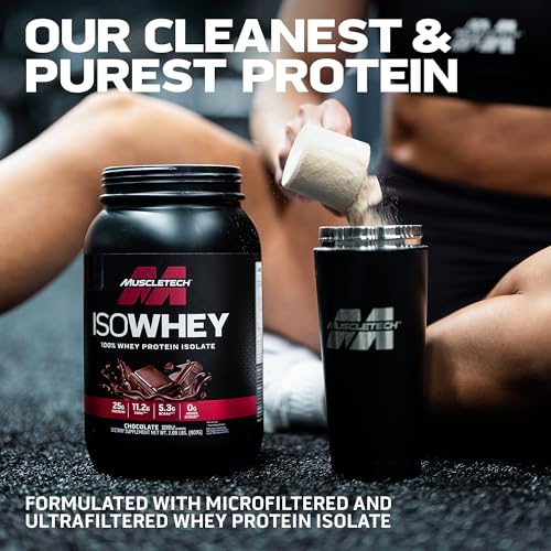 MuscleTech | IsoWhey | Whey Protein Isolate Powder| Muscle Builder for Men & Women | Post Workout Recovery Supplement | Chocolate | 2 lbs | 29