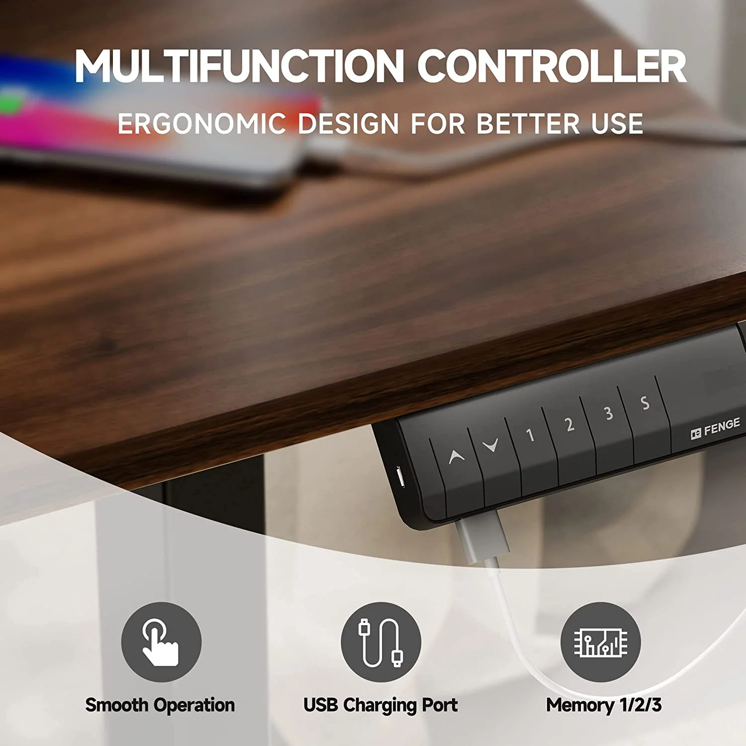 Popular Standing Desk 55x24 Inches Electric Height Adjustable Stand up Desk 2 Tier Sit Stand Home Office Desk Memory Computer Standing Table
