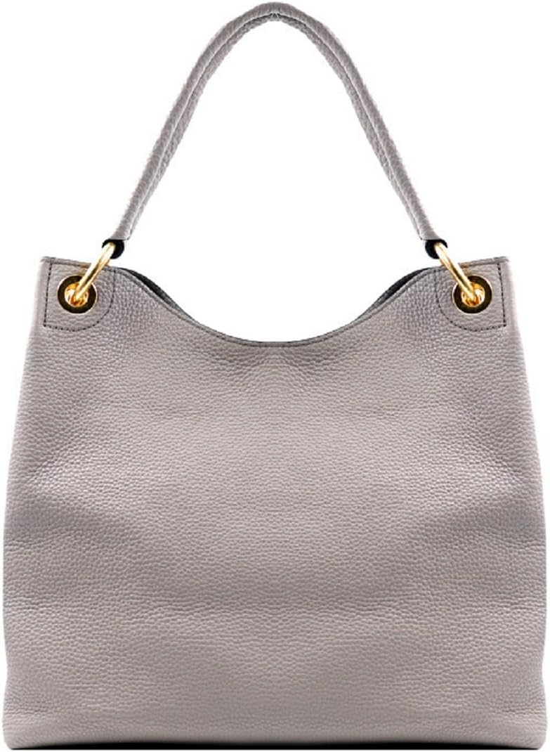 Prada Women's Vitello Daino Grey Leather Satchel Bag Handbag 1BC051