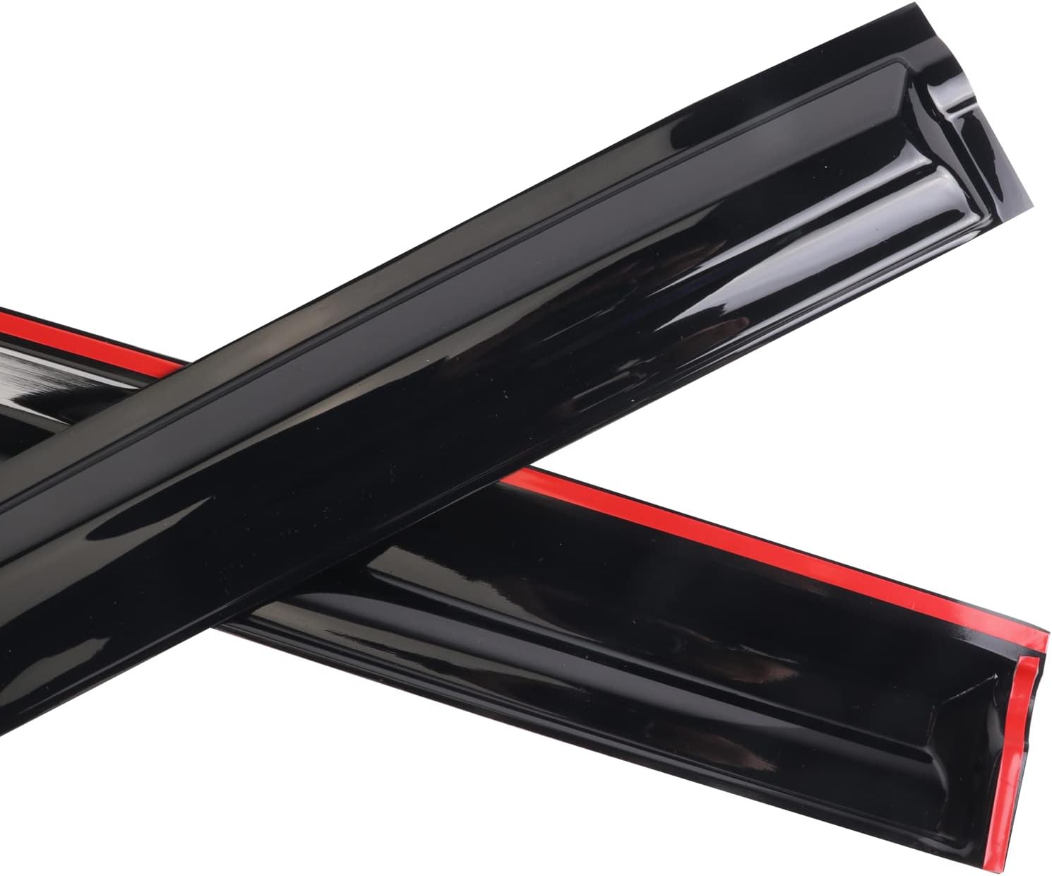 AUTOTOP 4PCS Tape On Dark Smoke Window Deflectors Sun Rain Vent Guard for 2019-2020 Chevy Silverado Crew cab Pack of 2