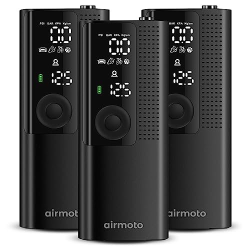 Airmoto Tire Inflator Portable Air Compressor - 2pack - Air Pump for Car Tires with Tire Pressure Gauge (120 PSI)