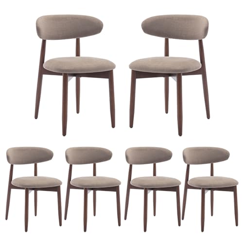 COLAMY Wooden Dining Chairs Set of 4, Modern Fabric Upholstered Dining Room Chair, Farmhouse Kitchen Chairs with Foot Pegs, Green