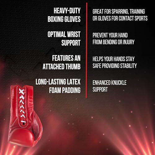 CLETO REYES Traditional Professional Boxing Gloves with Laces for Training, Sparring and Heavy Punching Bags for Men and Women, MMA, Kickboxing