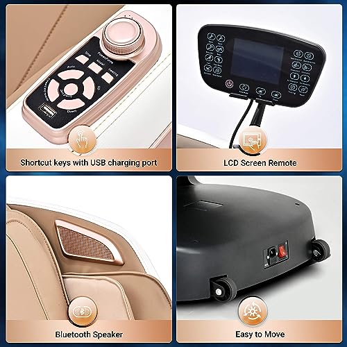 Massage Chair Full Body with Heat, Full Body Zero Gravity Shiatsu Massage Chair, Kneading Recliner w/ 20 Auto Modes, Foot Massage, Bluetooth