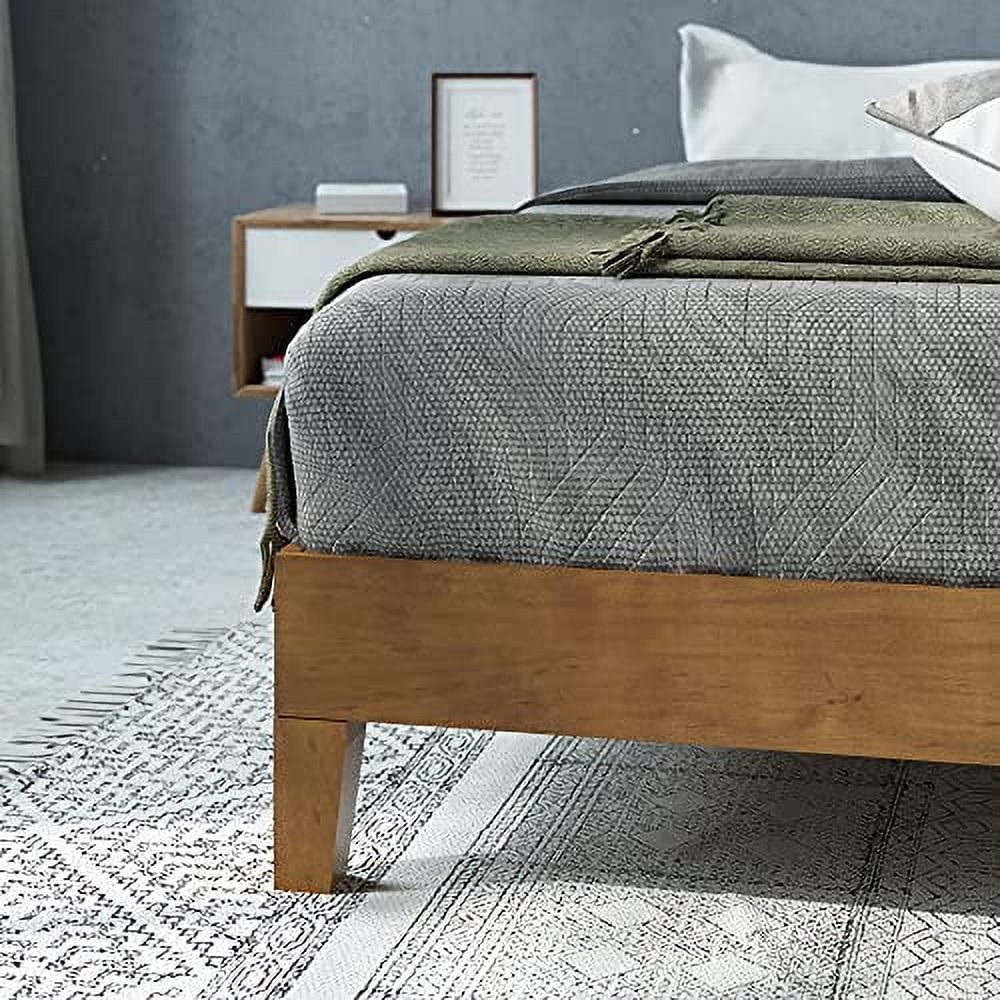 ZINUS Alexis Deluxe Wood Platform Bed Frame / Solid Wood Foundation / No Box Spring Needed / Wood Slat Support / Easy Assembly, Rustic Pine, King