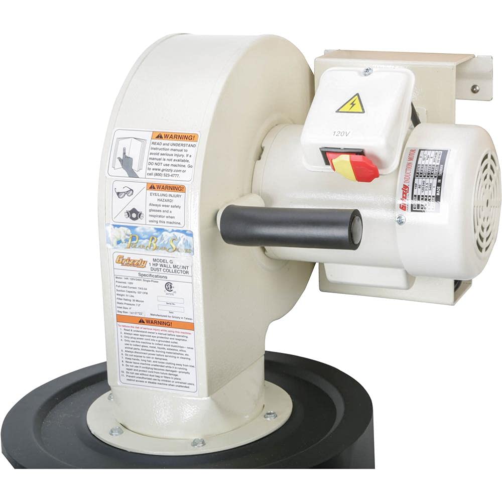 Grizzly Industrial G0785-1 HP Wall-Mount Dust Collector with Canister Filter - Smart Home Appliances