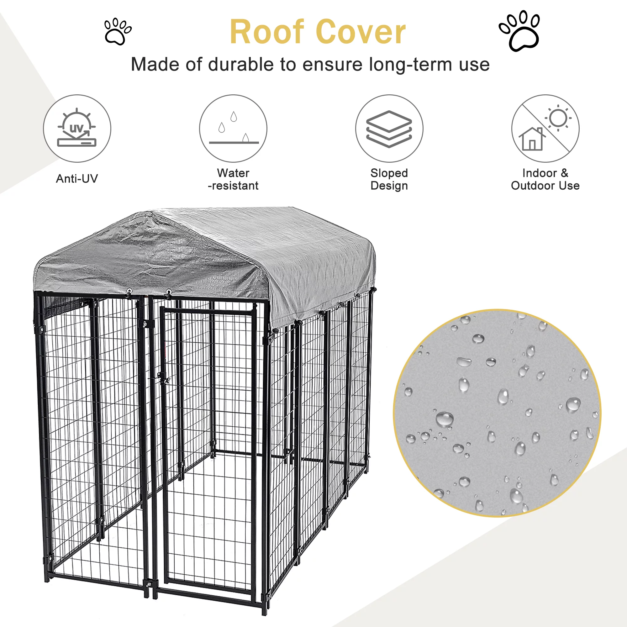8 x 4 x 6 Ft Heavy Duty Large Dog Kennel Outside