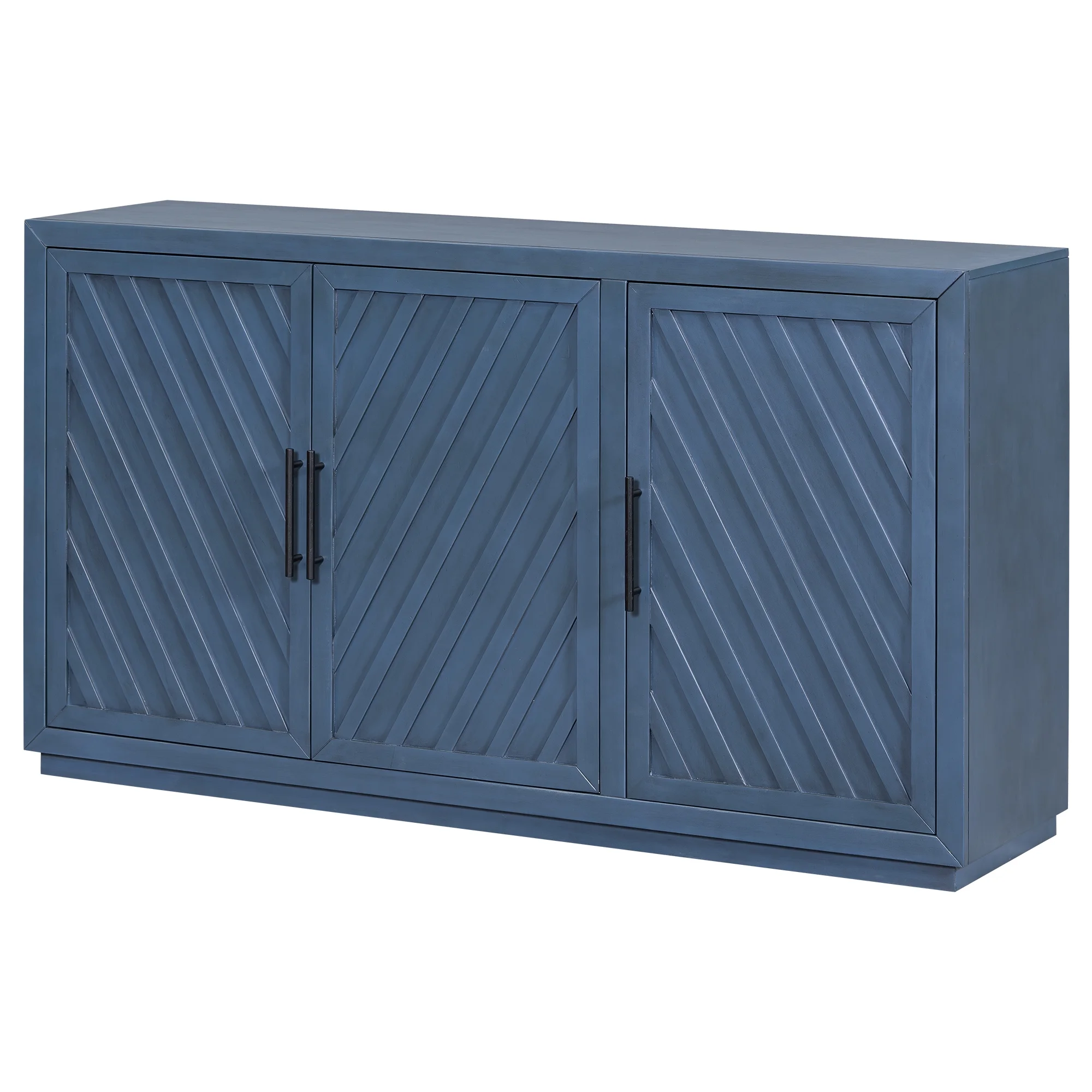 Churanty 3 Doors Large Storage Vintage Sideboard Cabinet, 60'' Retro Sideboard with Adjustable Shelves