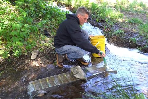 Complete Gold Mining Kit; Folding 50 inch Gold Sluice Box; Gold Prospecting Equipment; Rock Pick Hammer; Gold Classifiers; Pay Dirt Scoop