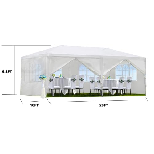 10'X30' Outdoor Party Tent Gazebo with 8 Removable Sidewalls, Large Wedding/Event Canopy Marquee Featuring Windows