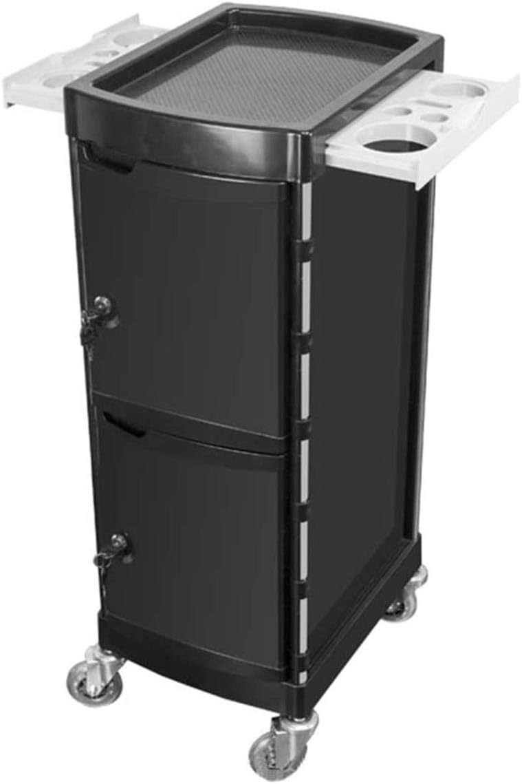 Serving Trolley Storage Trolley Rolling Cart with Tool Holder and Lockable Cabinet Door 6 Drawers Beauty Salon Salon Trolley