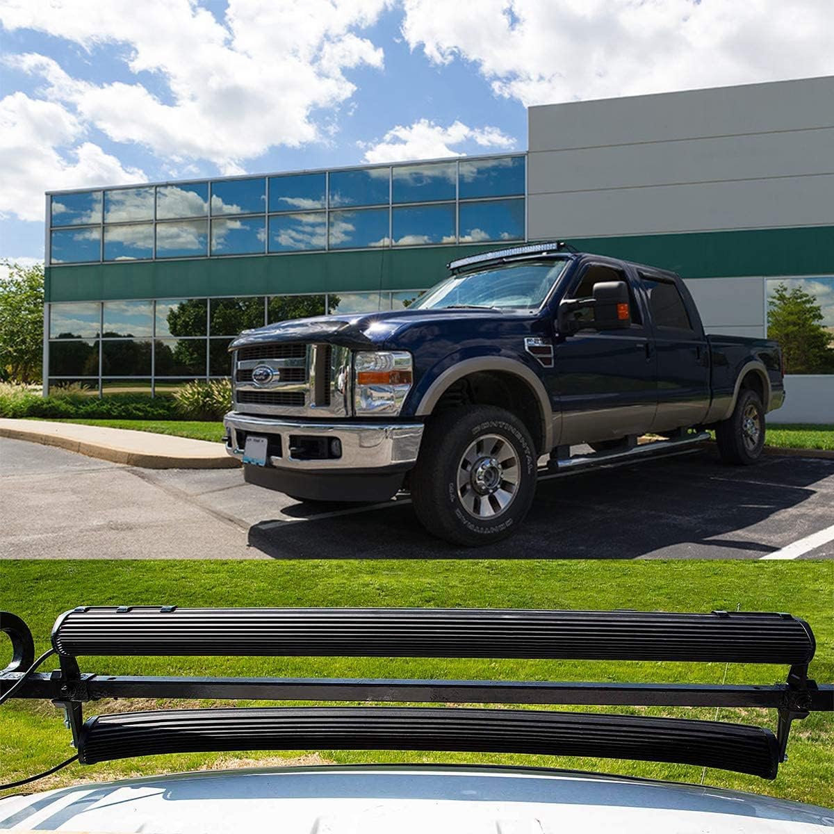 Willpower 50 inch Curved LED Light Bar 288W Double Spot Flood Combo Led Driving Fog Work Lightbar with Mounting Bracket for 4x4 Off Road Boat SUV UTE
