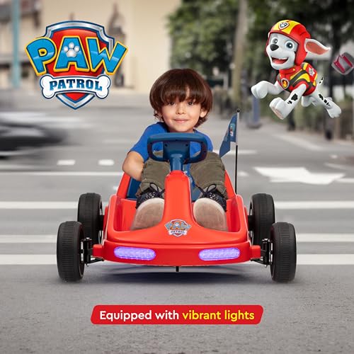 Bluey 12V Electric Go Kart for Kids, Electric Ride-On Toy with Lights, Seat Belt, Ages 3-6, Durable PVC and Iron Construction, Rechargeable Battery