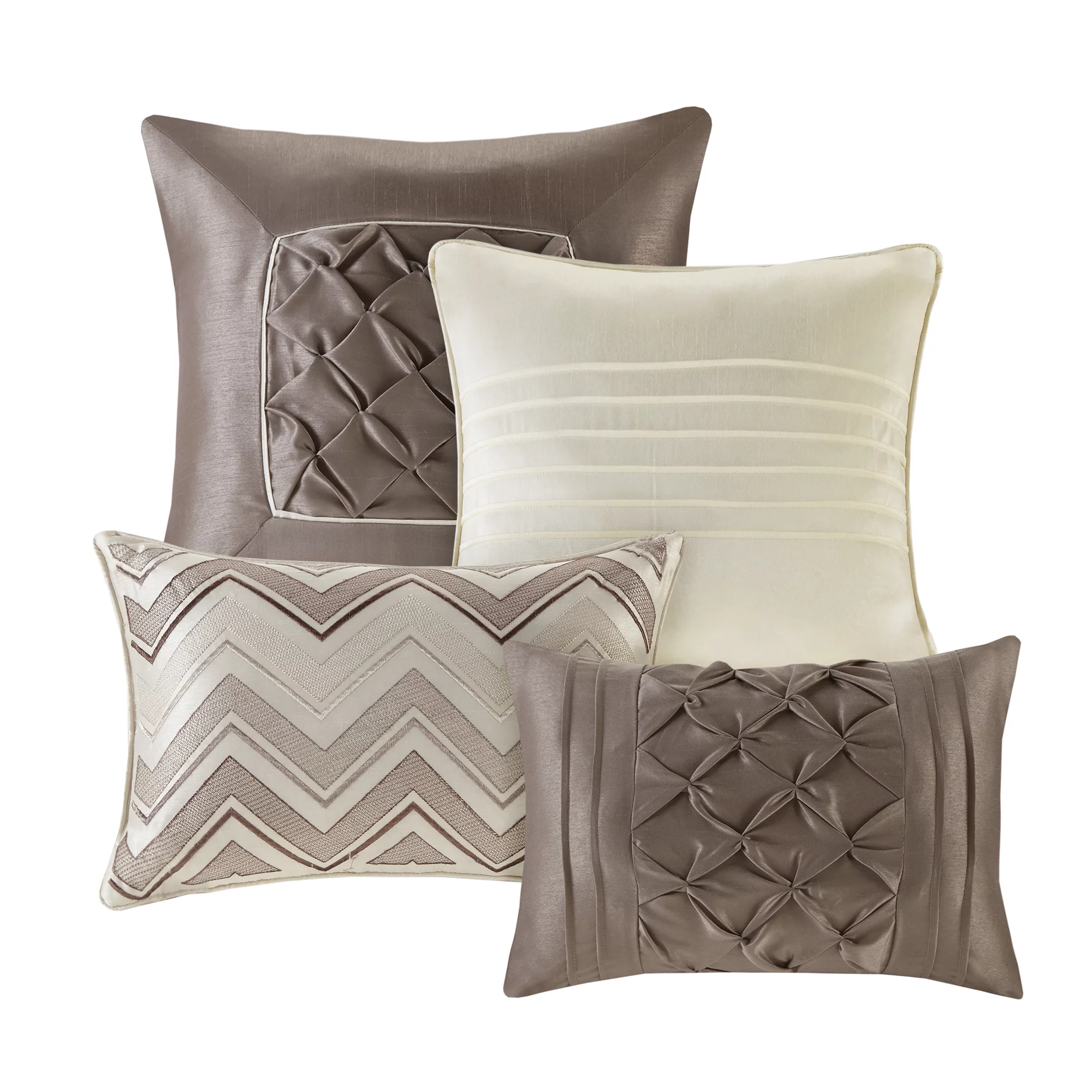 Home Essence Emma 24 Piece Room in a Bag Comforter Set with Sheets, King, Ivory