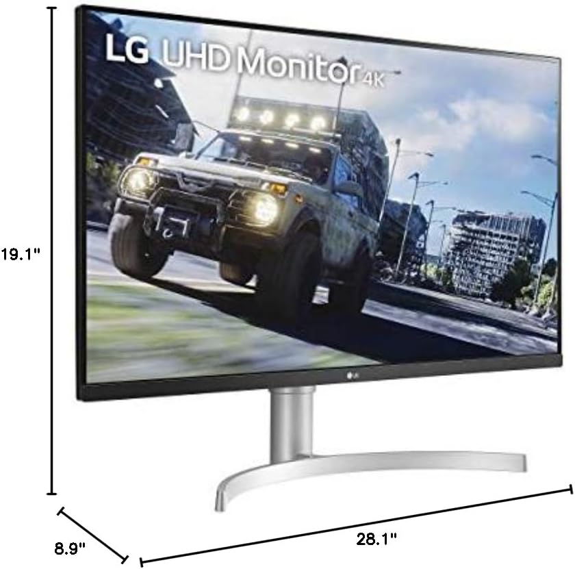 LG 32UN550-W 32-Inch UHD (3840 x 2160) VA Monitor with HDR 10, AMD FreeSync and Itle/Height Adjustable Stand (31.5" Diagonal), Silver (Renewed)