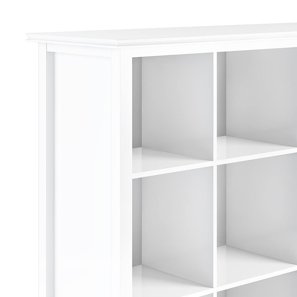 Simpli Home Artisan Solid Wood 45-inch x 43-Inch Contemporary 9 Cube Bookcase and Storage Unit in White