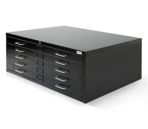 AdirOffice Flat File Cabinet - Heavy Duty 5-Drawer Blueprint Sheets Storage, 41" x 53" Great for Documents Sized 36” x 48”, Ideal for Artists
