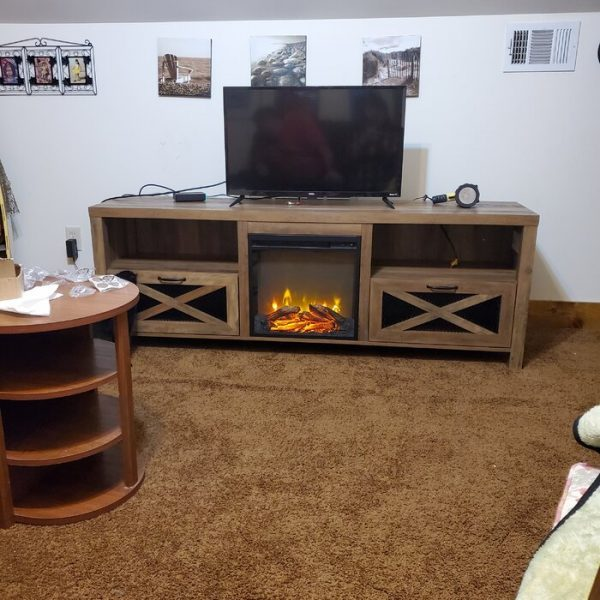 TV Stand for TVs up to 85&prime;&prime; with Fireplace Included
