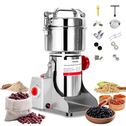 Electric Grain Grinder Mill, 304 Stainless Steel Pulverizer Grinding Machine