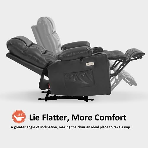 MCombo Zero Gravity Power Recliner Chair with Heat and Vibration Massage, Reclining Chair with USB Ports, Cup Holders for Living Room