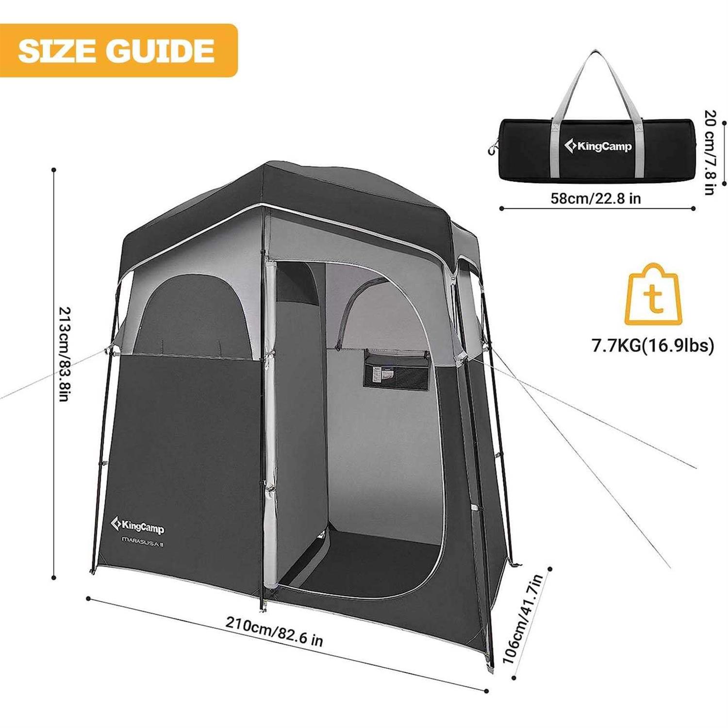KingCamp Shower Tent Oversize Outdoor for Camping Portable Changing Room Privacy Single - Sports Supplies Online Store