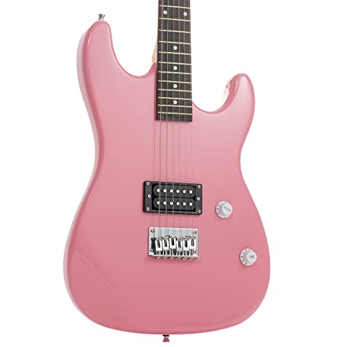 Davison Guitars Full Size Electric Guitar with 10-Watt Amp, Black - Right Handed Beginner Kit with Gig Bag and Accessories