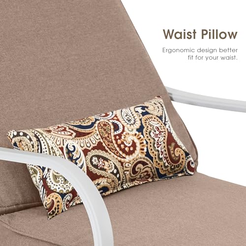 ivinta Outdoor Chaise Lounge Chair with Thick Cushion