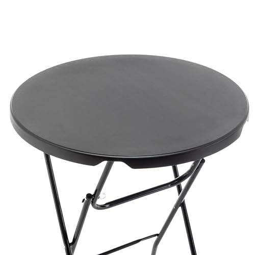 BTEXPERT White 2.63 Foot 32in Round Plastic Bar Height Folding Cocktail Table 330lb Weight Capacity Commercial Portable Banquet Dining Wedding Party