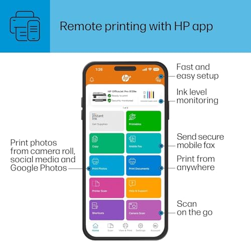 HP OfficeJet Pro 8139e Wireless All-in-One Color Inkjet Printer, Print, scan, Copy, fax, ADF, Duplex Printing Best-for-Home Office