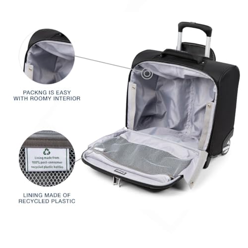 Travelpro Maxlite 5 Softside Lightweight Rolling Underseat Tote Upright 2 Wheel Bag, Men and Women, Black, 16-Inch