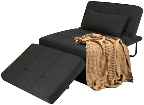 RUNFAYBIU Sleeper Chair Sofa Bed 4-in-1 Convertible Futon Chair Multi- Couch Folding Ottoman with Adjustable Backrest for Living Room Apartment