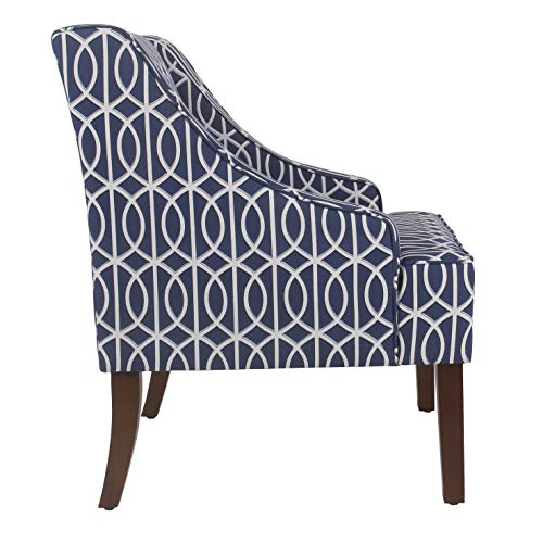 HomePop Velvet Swoop Arm Accent Chair, Suri Blue