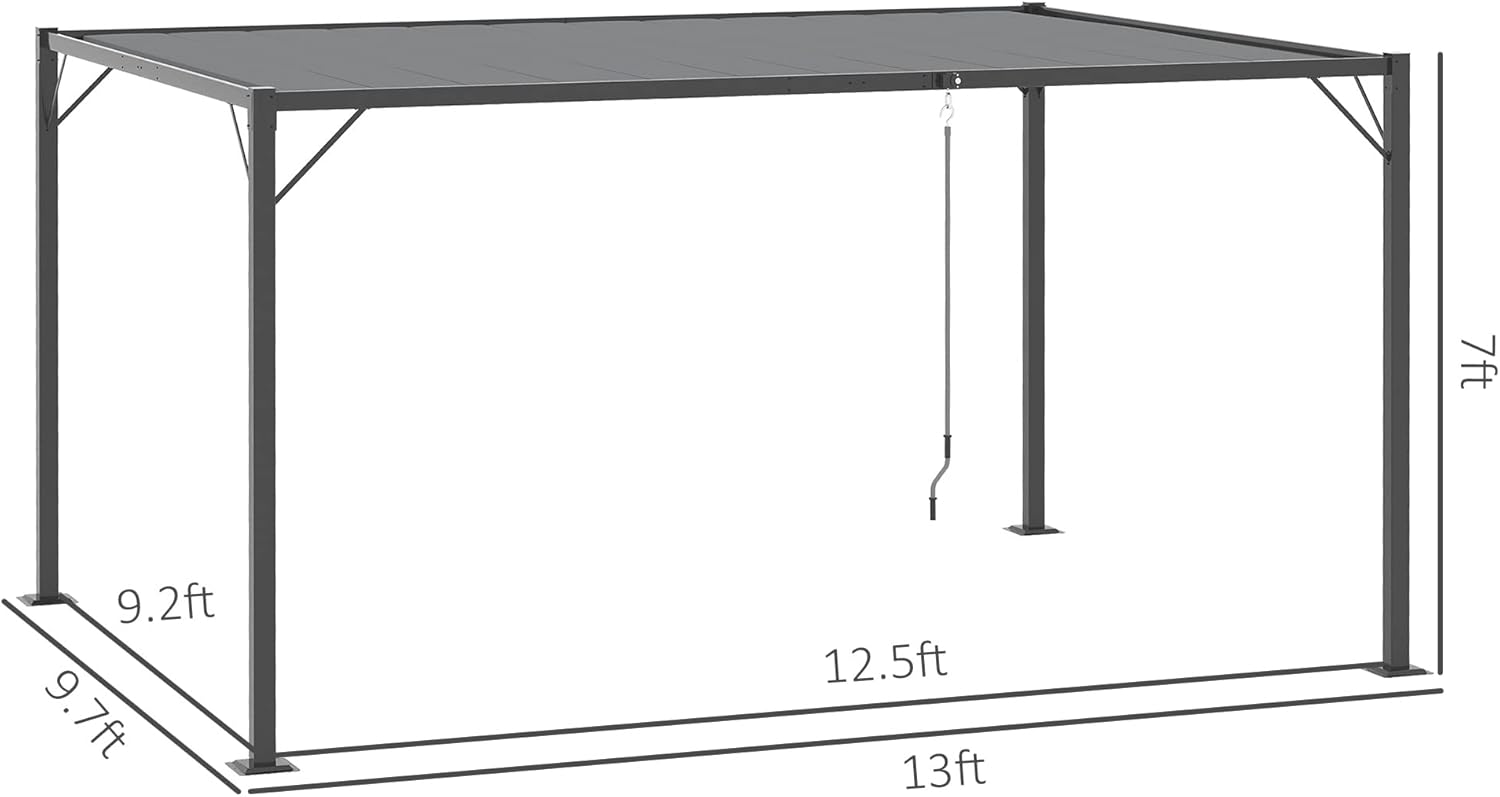 Outsunny 10' x 10' Outdoor Louvered Pergola Patio Aluminum Gazebo Canopy with Adjustable Roof Sun Shade for Party, Lawn, Garden, Grey
