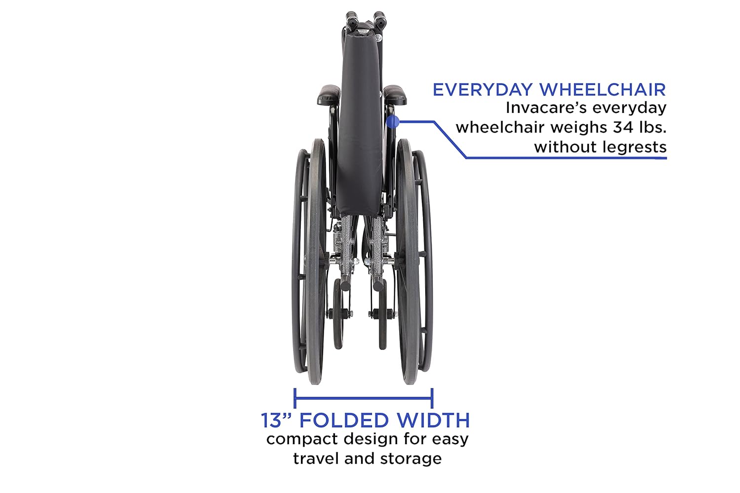 Invacare Tracer SX5 Wheelchair for Adults Everyday Folding 22 Inch Seat Padded Legrests & Desk Arms