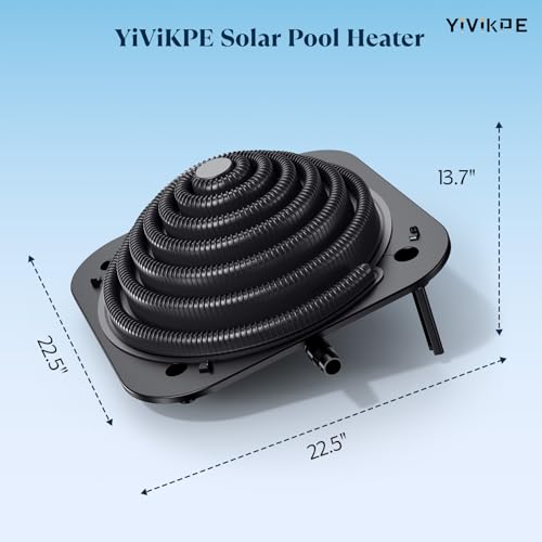 Curve Solar Pool Heater, Made for Above-Ground and Inground Pools, Includes Two Hoses & Clamps, Two Adapters